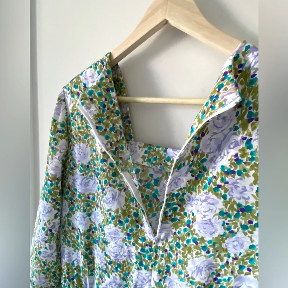 Vintage floral micropleated midi dress - Picture 15 of 15